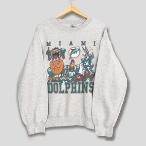 Vintage Miami Dolphins Looney Tunes Unisex Football Sweatshirt, Retro NFL Shirt